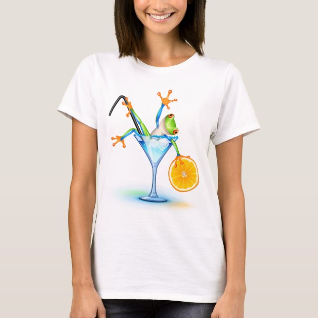 Cocktail Frog T Shirt (Framsida)