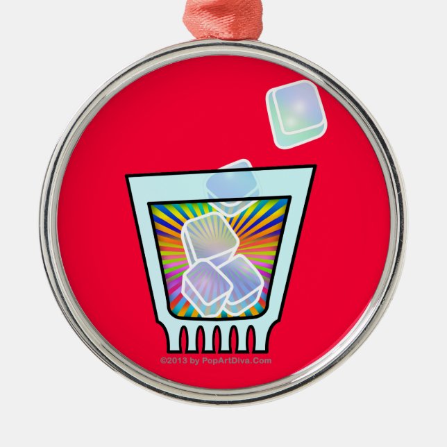 COCKTAIL - GAMLA FASHIONERADE - STEN GLAS JULGRANSPRYDNAD METALL (Framsidan)