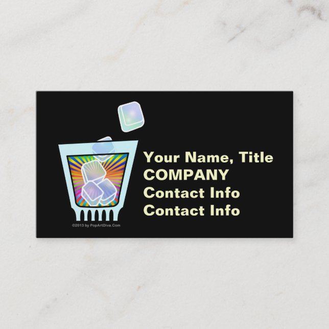 COCKTAIL - GAMLA FASHIONERADE - STEN GLAS VISITKORT (Framsida)