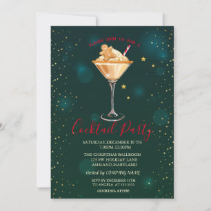 Cocktail Gingerbröd Kex Stjärnor Jul Inbjudningar