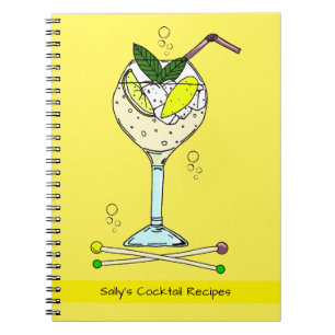 Cocktail Glass Gin Drinker Cocktail Recipe Anteckningsbok