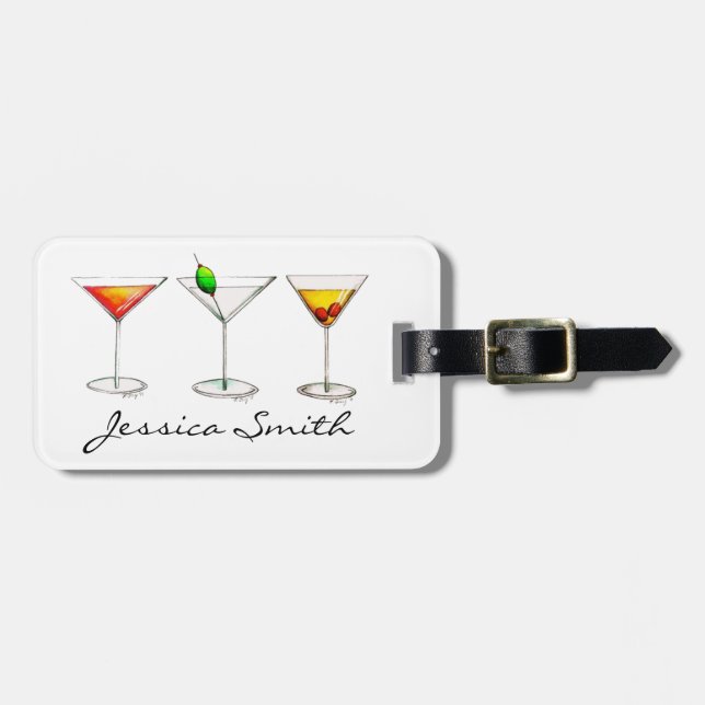 Cocktail Glass Mixed Drink Martini Cosmo Manhattan Bagagebricka (Horisontell Framsida)