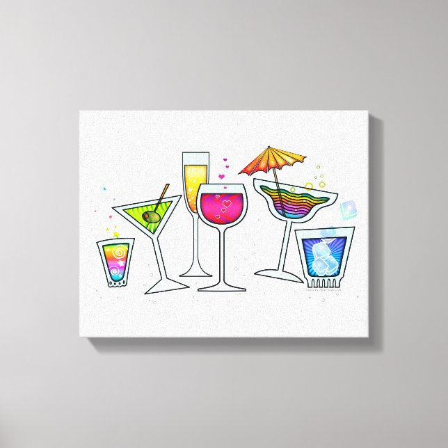 COCKTAIL GLASSES-KANVASTRYCK som sparats Canvastryck (Framsida)
