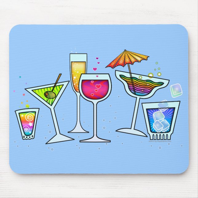 COCKTAIL GLASSES MOUSEPAD MUSMATTA (Framsidan)
