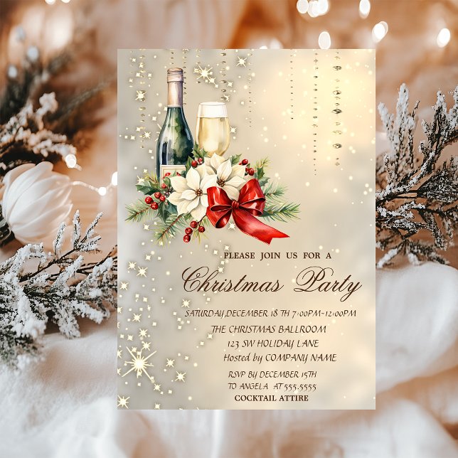 Cocktail Holly Berry Red Bow Company jul Inbjudningar (Skapare uppladdad)