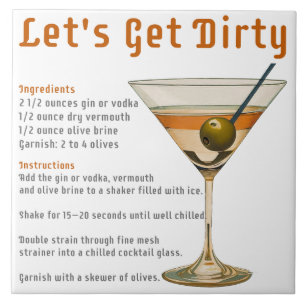 Cocktail Hour Låt oss Hämta Dirty Martini Recipe Kakelplatta