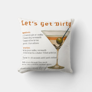 Cocktail Hour Låt oss Hämta Dirty Martini Recipe Kudde