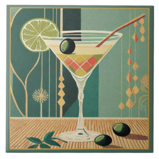 Cocktail Hour Martini Mid Century Design Kakelplatta