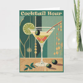 Cocktail Hour Mid Century Modern Martini Kort