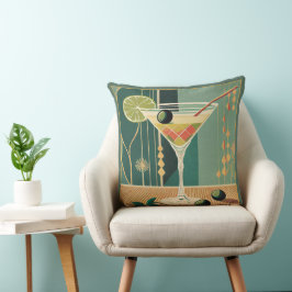 Cocktail Hour Mid Century Modern Martini Kudde