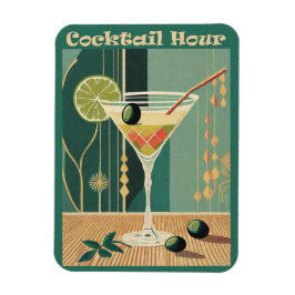 Cocktail Hour Mid Century Modern Martini Magnet