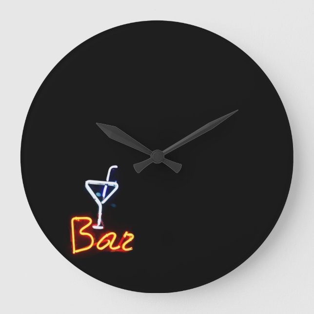 Cocktail Hour Pub Clock Stor Klocka (Framsida)