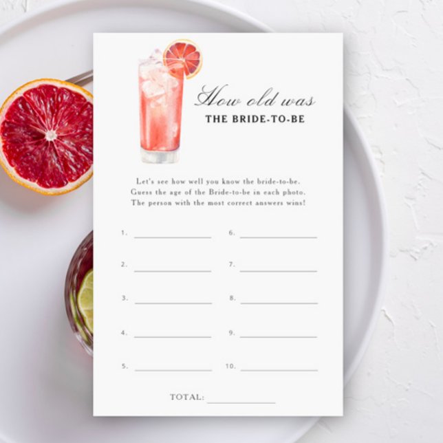 Cocktail - How old was the bride to be game (Skapare uppladdad)