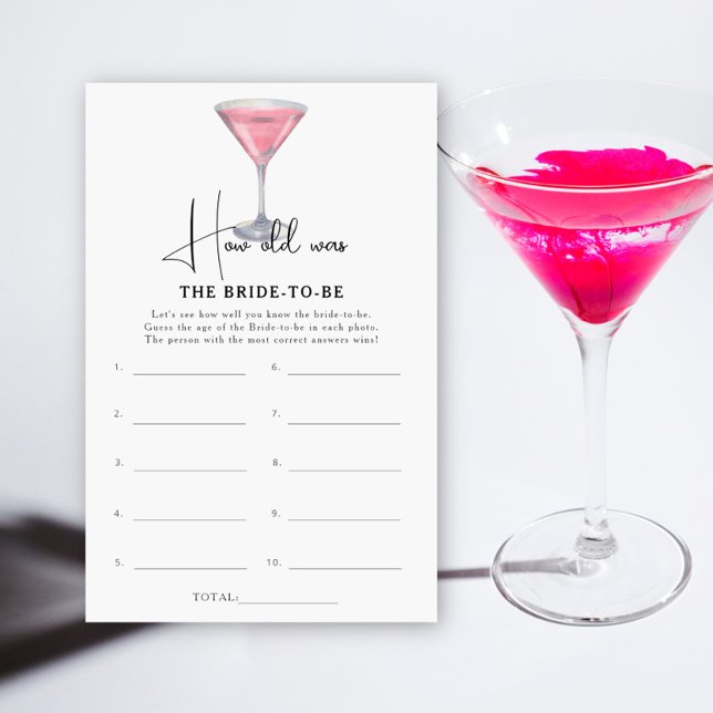 Cocktail How old was the bride to be game (Skapare uppladdad)