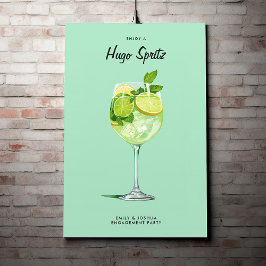 Cocktail Hugo Spritz Förlovningsfest Poster