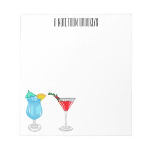 Cocktail-illustration av tecknad anteckningsblock