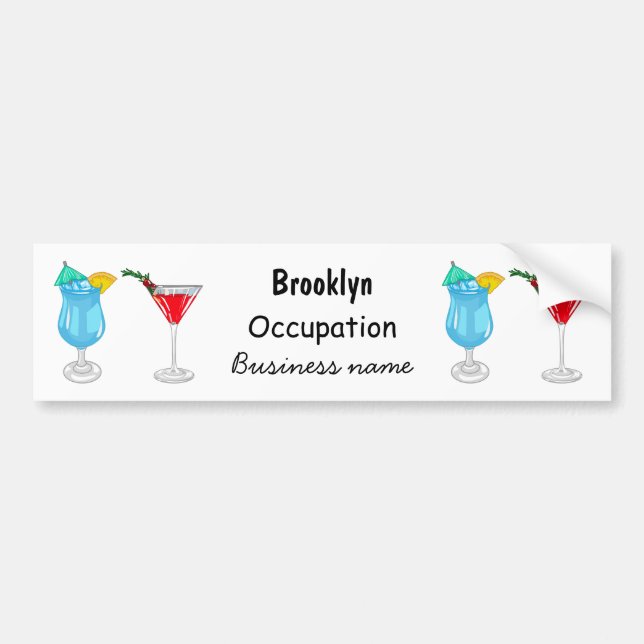 Cocktail-illustration av tecknad bildekal (Framsidan)