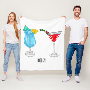 Cocktail-illustration av tecknad fleecefilt