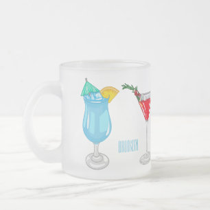 Cocktail-illustration av tecknad frostad glasmugg