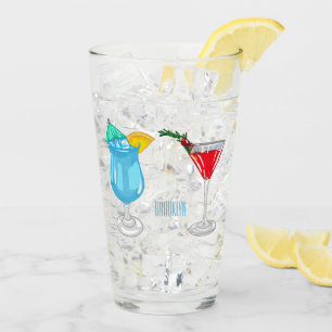 Cocktail-illustration av tecknad glaskopp