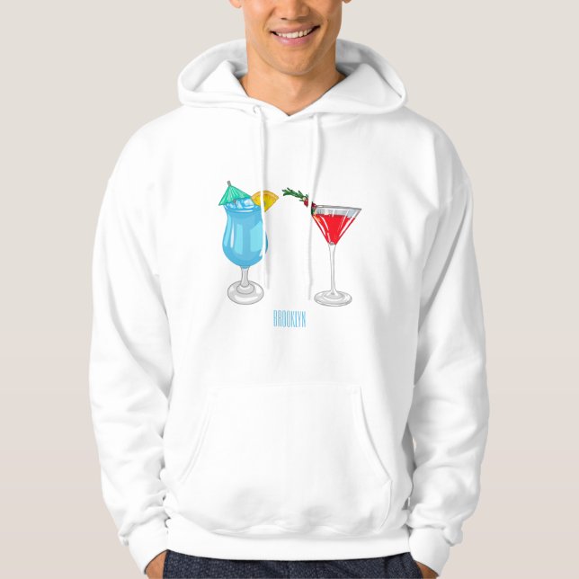 Cocktail-illustration av tecknad hoodie (Framsida)