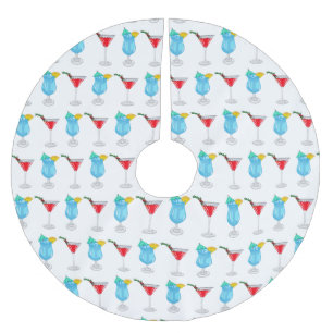 Cocktail-illustration av tecknad julgransmatta borstad polyester