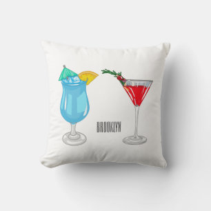 Cocktail-illustration av tecknad kudde
