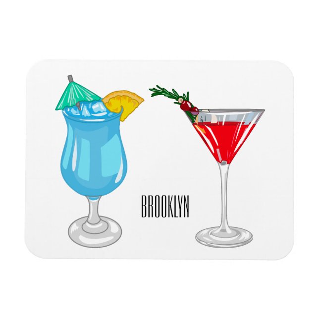 Cocktail-illustration av tecknad magnet (Horisontell)