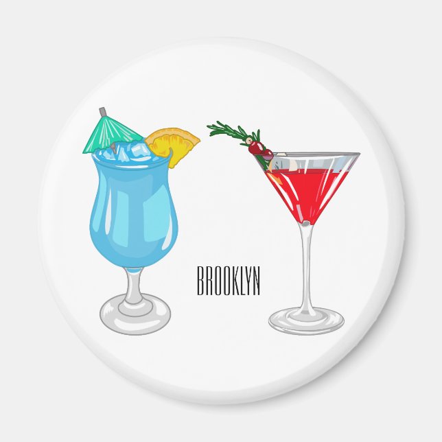 Cocktail-illustration av tecknad magnet (Framsidan)