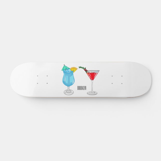 Cocktail-illustration av tecknad mini skateboard bräda 18,5 cm (Horz)