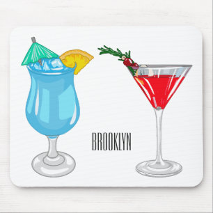 Cocktail-illustration av tecknad musmatta