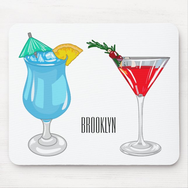 Cocktail-illustration av tecknad musmatta (Framsidan)