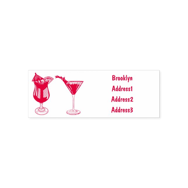 Cocktail-illustration av tecknad självfärgande stämpel (Design)