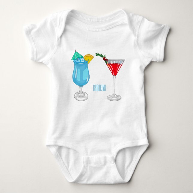 Cocktail-illustration av tecknad t shirt (Framsida)