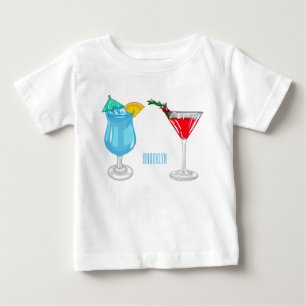 Cocktail-illustration av tecknad t shirt