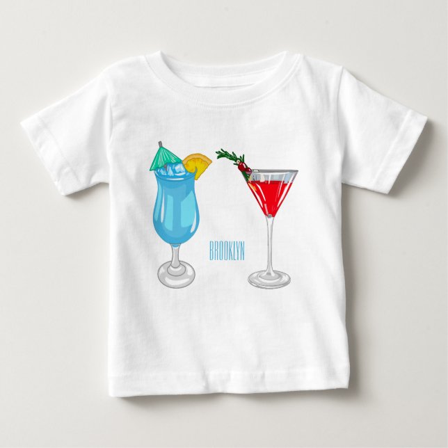 Cocktail-illustration av tecknad t shirt (Framsida)