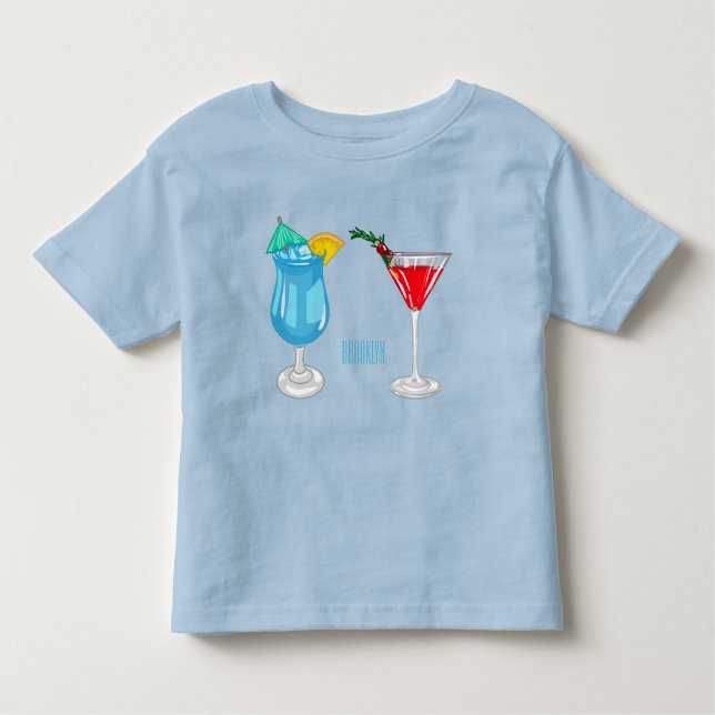Cocktail-illustration av tecknad t shirt (Framsida)