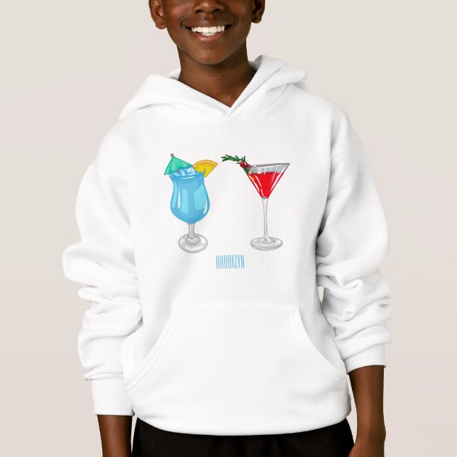 Cocktail-illustration av tecknad t shirt (Framsida)