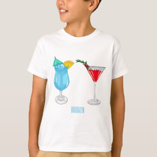 Cocktail-illustration av tecknad t shirt