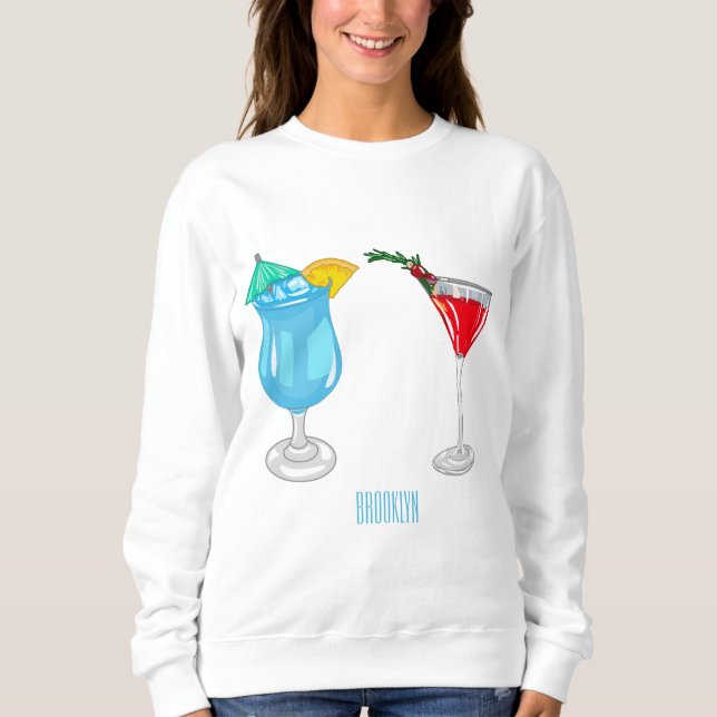Cocktail-illustration av tecknad t shirt (Framsida)
