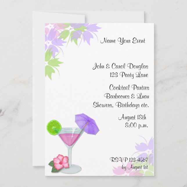 Cocktail-inbjudan Inbjudningar (Framsida)