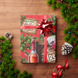 Cocktail julfest med drinkar på rött presentpapper