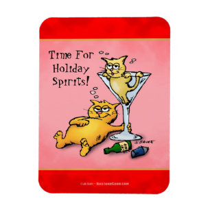Cocktail Kittens Holiday Spirits Tecknad Film Magnet