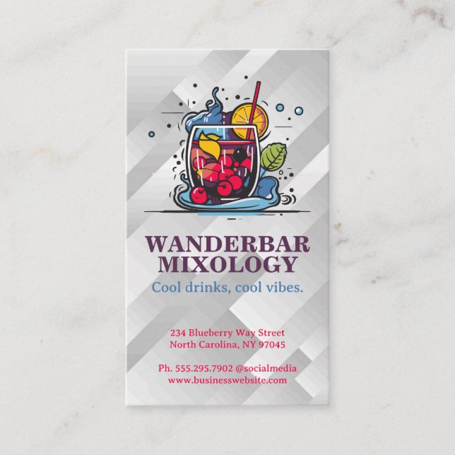 Cocktail-Logotyp | Restaurang och Pub Visitkort (Framsida)