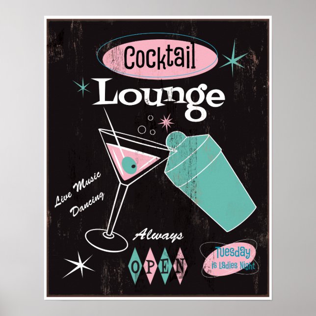 Cocktail Lounge Poster (Framsidan)