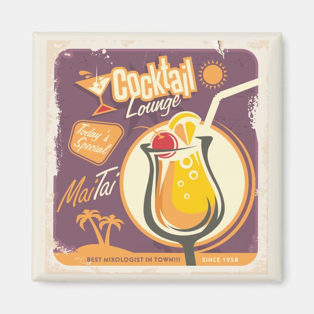 Cocktail Lounge Poster Magnet (Framsidan)