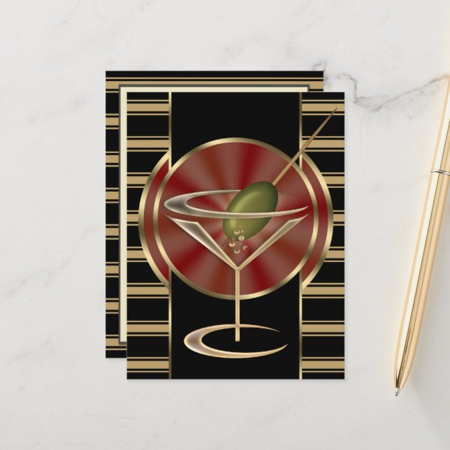 Cocktail Lounge Vykort (Fram/Back In Situ)