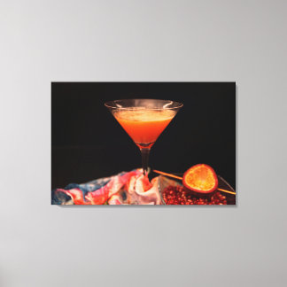 Cocktail Maracuja Granatapfel Canvastryck
