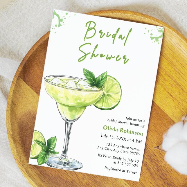 Cocktail Margs & Matrimony Margarita Bröllopsfest Inbjudningar (Cocktail Margs & Matrimony Margarita Bridal Shower Invitation )