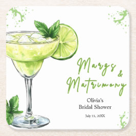 Cocktail Margs och Bröllopsdusch Underlägg Papper Kvadrat
